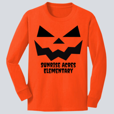 Youth Long Sleeve Shirt - Fall Holidays - Jack O' Lantern Thumbnail