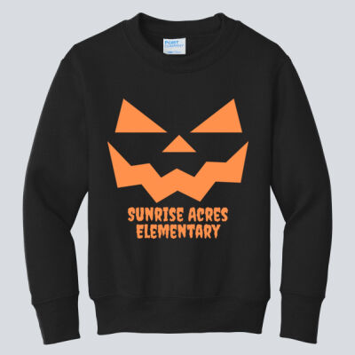 Youth Crewneck - Fall Holidays - Jack O' Lantern - Orange Thumbnail