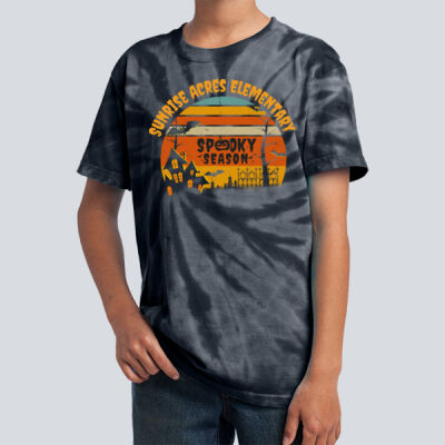 Youth Tie-Dye T-Shirt - Fall Holidays - Haunted House Thumbnail