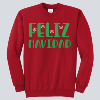 Adult Crewneck - Winter Holidays - Feliz Navidad - Green Thumbnail