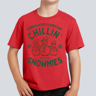 Youth T-Shirt - Winter Holidays - Chillin' - Green Thumbnail