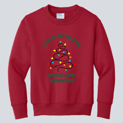 Youth Crewneck - Winter Holidays - Light Up - Green Thumbnail