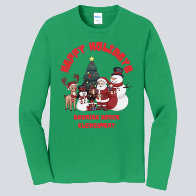 Adult Long Sleeve Shirt - Winter Holidays - Happy Holidays - Red Thumbnail