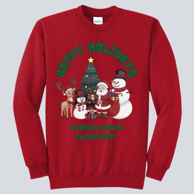 Adult Crewneck - Winter Holidays - Happy Holidays - Green Thumbnail