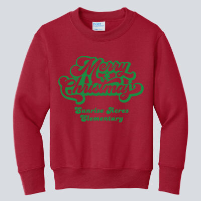 Youth Crewneck - Winter Holidays - Merry Christmas - Green Thumbnail