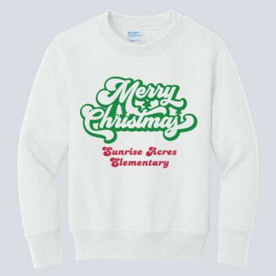 Youth Crewneck - Winter Holidays - Merry Christmas - Green & Red Thumbnail
