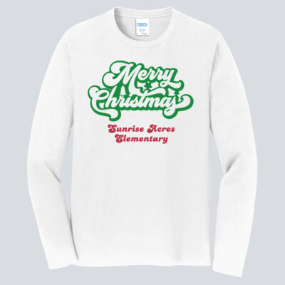 Adult Long Sleeve Shirt - Winter Holidays - Merry Christmas - Green & Red Thumbnail