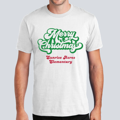 Adult T-Shirt - Winter Holidays - Merry Christmas - Green & Red Thumbnail