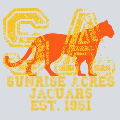 Distressed Varsity SA with Jaguar - Yellow Thumbnail